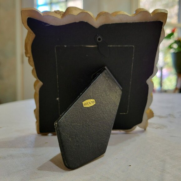 Vintage Gold Cherub Angel Picture Frame 2.5" X 2.5" Ornate Design Made In Taiwan - Picture 8 of 10